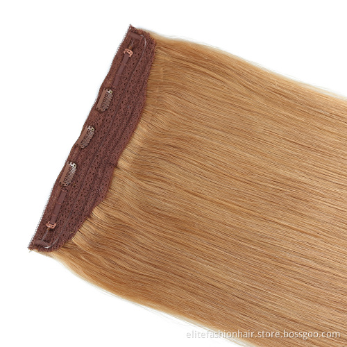 Wholesale Hairpiece Natural Real Hair Extensions Wire Hair Extensions with Invisible Line sillky Straight Halo Hair Extensions